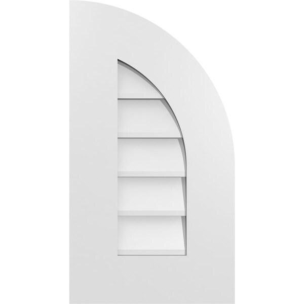 Ekena Millwork Quarter Round Top Right Surface Mount PVC Gable Vent w/ 3-1/2"W x 1"P Standard Frame, 12"W x 22"H GVPQR12X2201SN - main